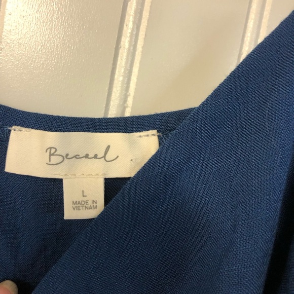 Becaal Blue Sleeveless V-Neck Jumpsuit Romper  Casual Resort Wear Large - Picture 4 of 5